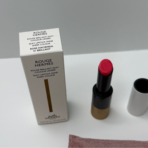 #41 HERMES Rouge Hermès SILKY LIPSTICK SHINE SHEER COLOR ROSE HACIENDA BRILLANT - Picture 3 of 7